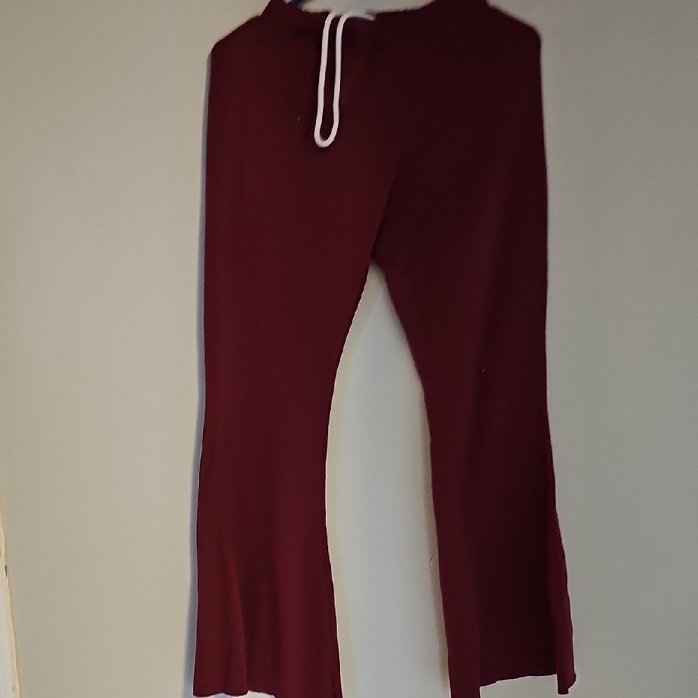 Red Joggers with Relaxed Fit and White Drawstring